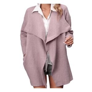 Staccato Pink Waterfall Cardigan with Pockets Medium